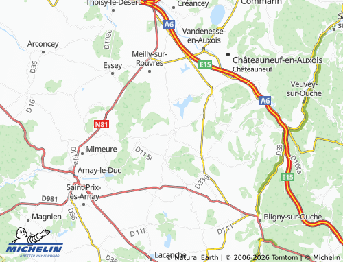 Carte MICHELIN Cussy-le-Châtel - ViaMichelin