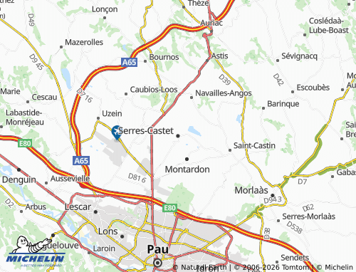 Carte MICHELIN Serres-Castet - ViaMichelin
