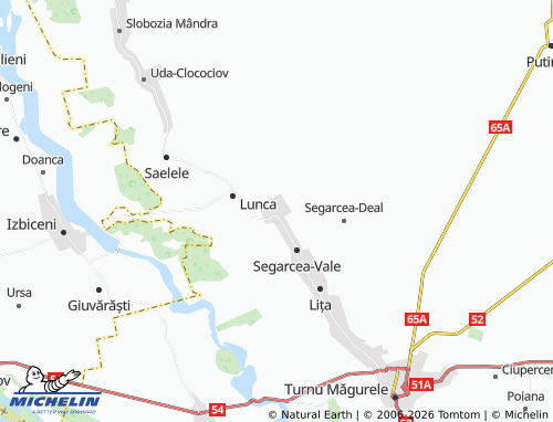 MICHELIN Olteanca map - ViaMichelin