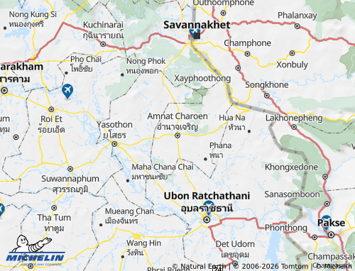 MICHELIN Amnat Charoen Province map - ViaMichelin