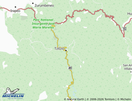 Mapa MICHELIN Tzitzio - ViaMichelin