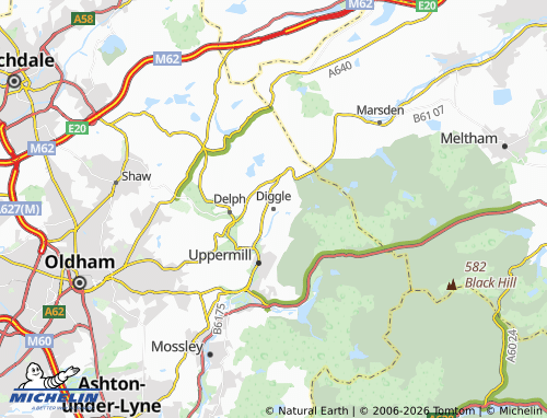 Carte MICHELIN Diggle - ViaMichelin
