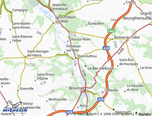 MICHELIN Pont-Authou map - ViaMichelin