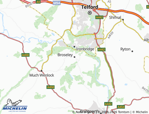 MICHELIN Broseley map - ViaMichelin