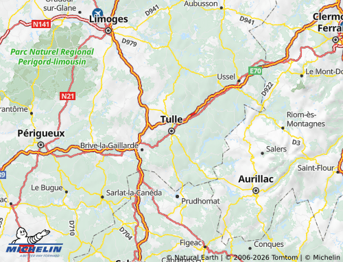Mappa MICHELIN Corrèze - ViaMichelin