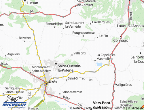 Carte MICHELIN Vallabrix - ViaMichelin