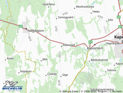 Mapa MICHELIN Kiskorpád - ViaMichelin