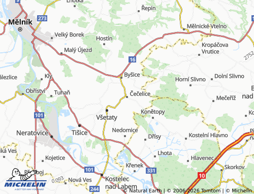 Mapa MICHELIN Čečelice - ViaMichelin