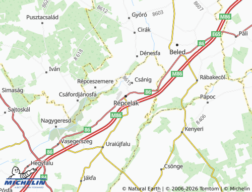 MICHELIN Répcelak map - ViaMichelin
