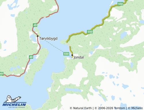 MICHELIN-Landkarte Jondal - ViaMichelin