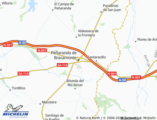 MICHELIN Peñaranda de Bracamonte map - ViaMichelin