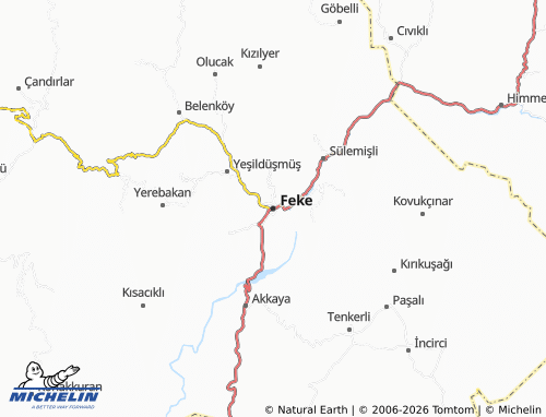 Mappa MICHELIN Feke - ViaMichelin