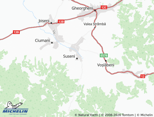 Mapa MICHELIN Suseni - ViaMichelin