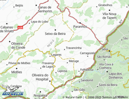 MICHELIN-Landkarte Travancinha - ViaMichelin