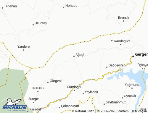MICHELIN Ağaçlı map - ViaMichelin