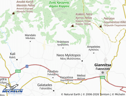 Carte MICHELIN Aravissos - ViaMichelin