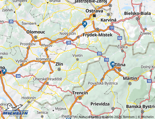MICHELIN Vsetín map - ViaMichelin