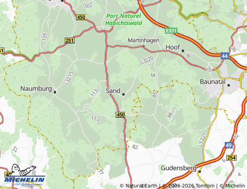 Mapa MICHELIN Sand - ViaMichelin