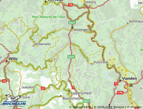 MICHELIN Hoscheid-Dickt map - ViaMichelin