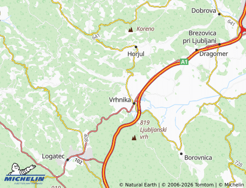 MICHELIN Stara Vrhnika map - ViaMichelin