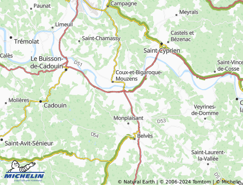 Carte MICHELIN Siorac-en-Périgord - ViaMichelin