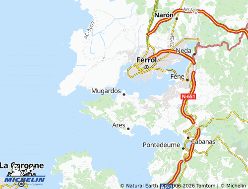 Mapa MICHELIN Mugardos (San Xulián) - ViaMichelin