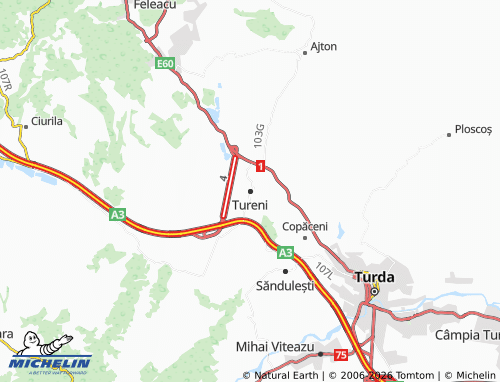 MICHELIN Tureni map - ViaMichelin
