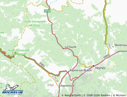 MICHELIN La Faurie map - ViaMichelin