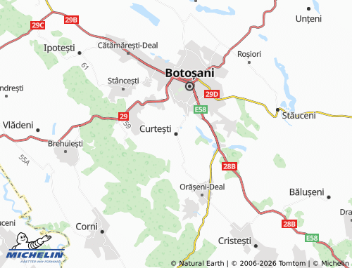 Mappa MICHELIN Curtești - ViaMichelin