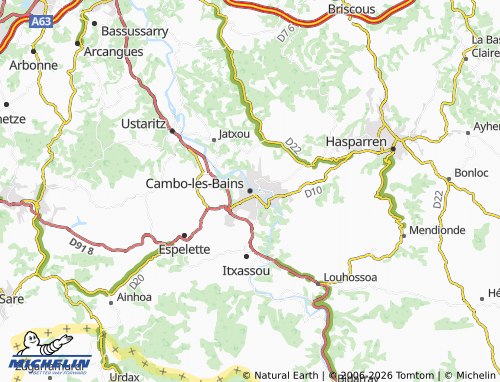 MICHELIN Cambo-Les-Bains map - ViaMichelin