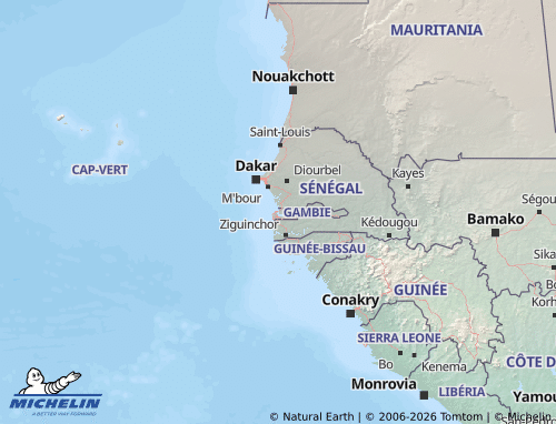 Mapa MICHELIN Gâmbia - ViaMichelin