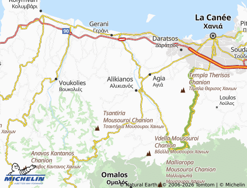 MICHELIN Vatolakkos map - ViaMichelin