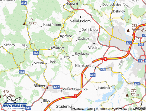 MICHELIN Zbyslavice map - ViaMichelin