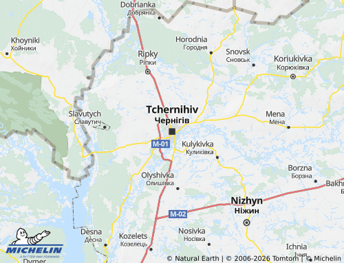 MICHELIN-Landkarte Oblast Tschernihiw - ViaMichelin