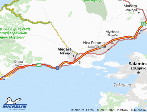 Mapa MICHELIN Megara - ViaMichelin