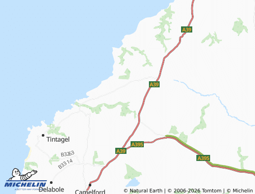 MICHELIN Tresparrett map - ViaMichelin
