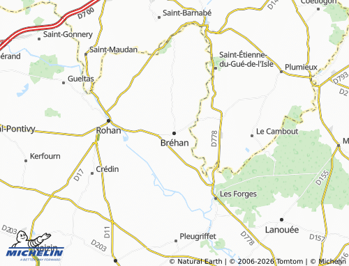MICHELIN Bréhan map - ViaMichelin