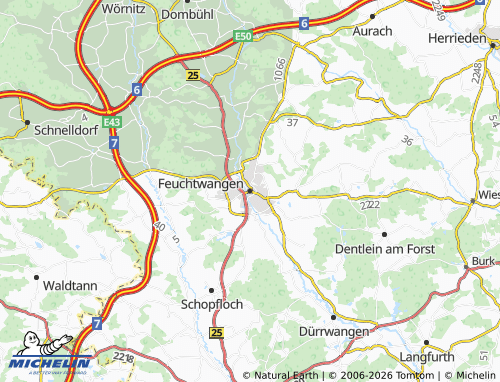 MICHELIN Feuchtwangen map - ViaMichelin