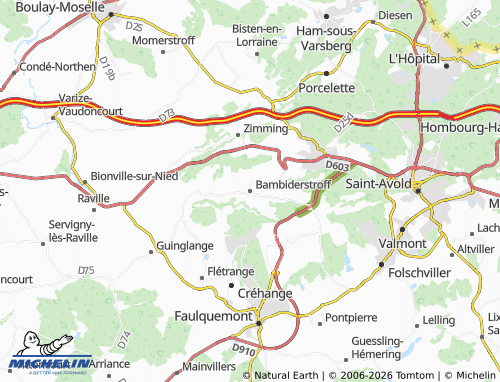 MICHELIN Bambiderstroff map - ViaMichelin