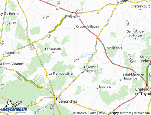 Carte MICHELIN Louvilliers-lès-Perche - ViaMichelin