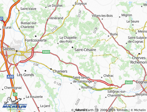 Mapa MICHELIN Saint-Sauvant - ViaMichelin