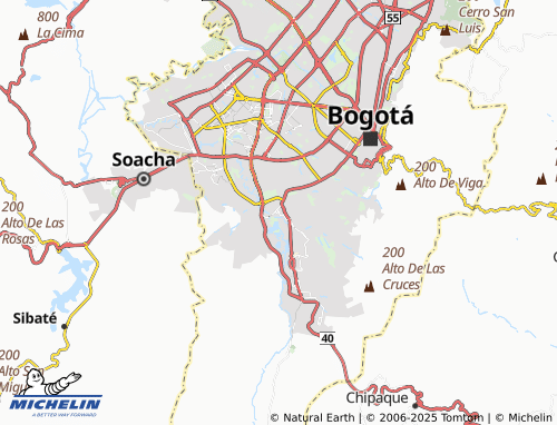 MICHELIN Tunjuelito Ciudad Bolívar map - ViaMichelin