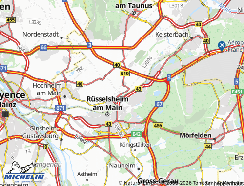 MICHELIN Flörsheim am Main map - ViaMichelin