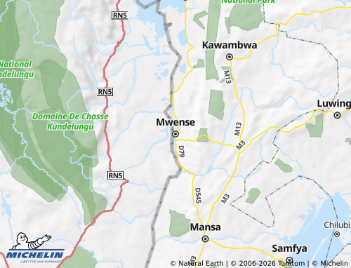 Kaart MICHELIN Mwense - ViaMichelin