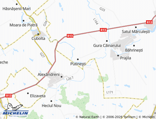 MICHELIN Putinești map - ViaMichelin