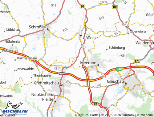MICHELIN Ponitz map - ViaMichelin
