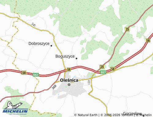 Mapa MICHELIN Boguszyce - ViaMichelin