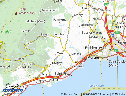 MICHELIN Chardonney-sur-Morges map - ViaMichelin