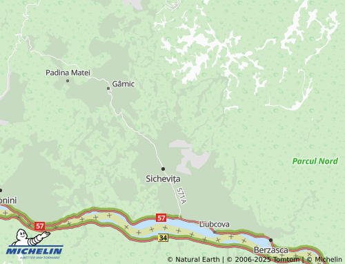 MICHELIN Valea Ravensca map - ViaMichelin