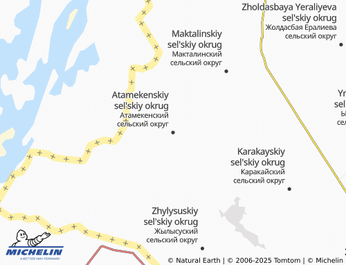 MICHELIN Atamekenskiy sel'skiy okrug map - ViaMichelin